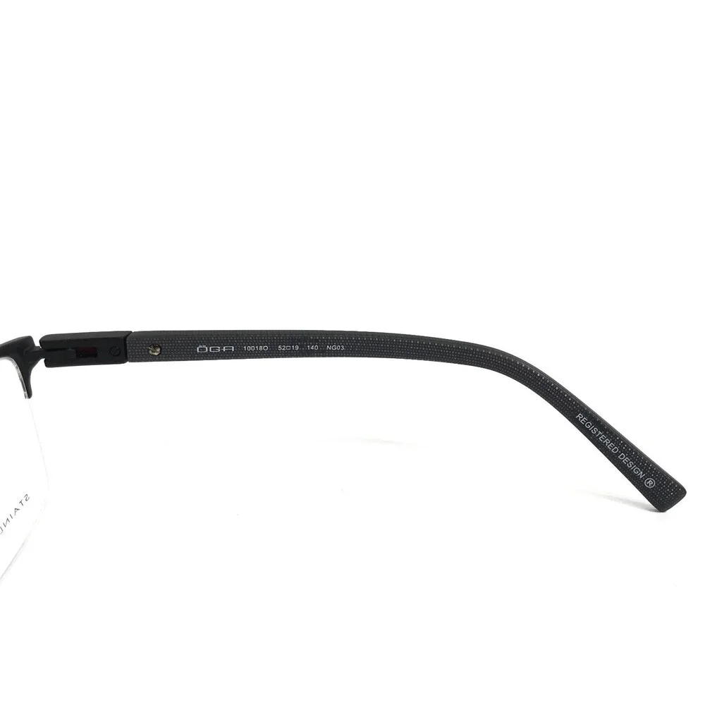 OGA by Morel Eyeglasses Frames 10018O NG03 Satin Black Red Green 52-19-140